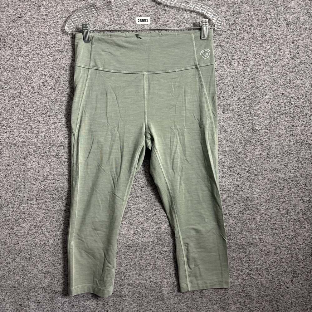 Allbirds Women's Large Green Soft Merino Wool Blend Natural Cropped Leggings